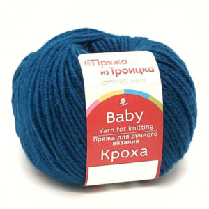 Купить пряжу ТРОИЦКАЯ Кроха цвет 14-Морская волна производства фабрики ТРОИЦКАЯ