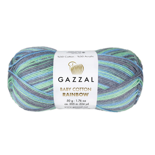 Купить пряжу GAZZAL Baby Cotton Rainbow цвет Baby Cotton Rainbow (484) производства фабрики GAZZAL