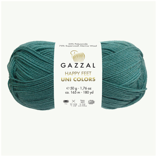Купить пряжу GAZZAL Happy Feet Uni Colors цвет 3561 производства фабрики GAZZAL
