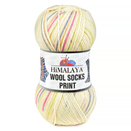 Купить пряжу HiMALAYA WOOL SOCKS PRINT цвет S61-01 производства фабрики HiMALAYA
