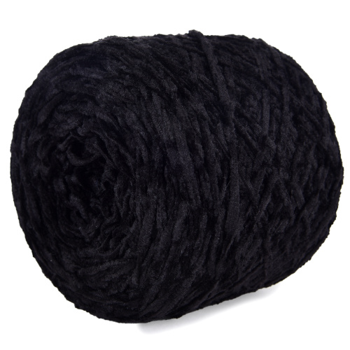 Купить пряжу INCHON TEXTILE Микровелюр (в 100гр мотках) цвет Черный производства фабрики INCHON TEXTILE