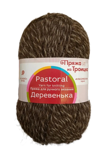 Купить пряжу ТРОИЦКАЯ Деревенька цвет 1579-Мулине(коричневый/серый/коричневый) производства фабрики ТРОИЦКАЯ