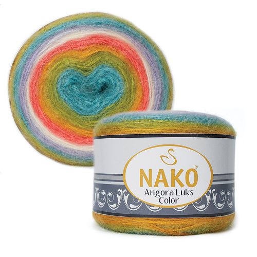 Купить пряжу NAKO ANGORA LUKS COLOR цвет 81910 производства фабрики NAKO