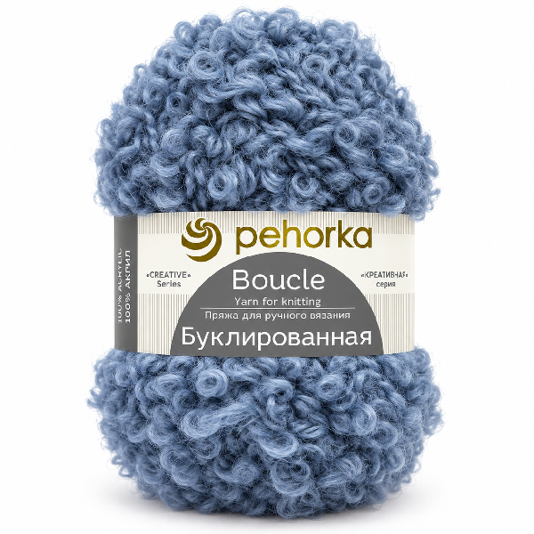 Купить пряжу ПЕХОРСКИЙ ТЕКСТИЛЬ Буклированная цвет 1694-Голубая лоза производства фабрики ПЕХОРСКИЙ ТЕКСТИЛЬ