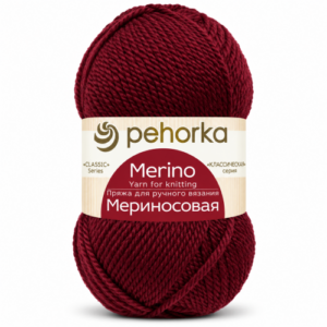 Купить пряжу ПЕХОРСКИЙ ТЕКСТИЛЬ МЕРИНОСОВАЯ цвет 07-Бордо производства фабрики ПЕХОРСКИЙ ТЕКСТИЛЬ