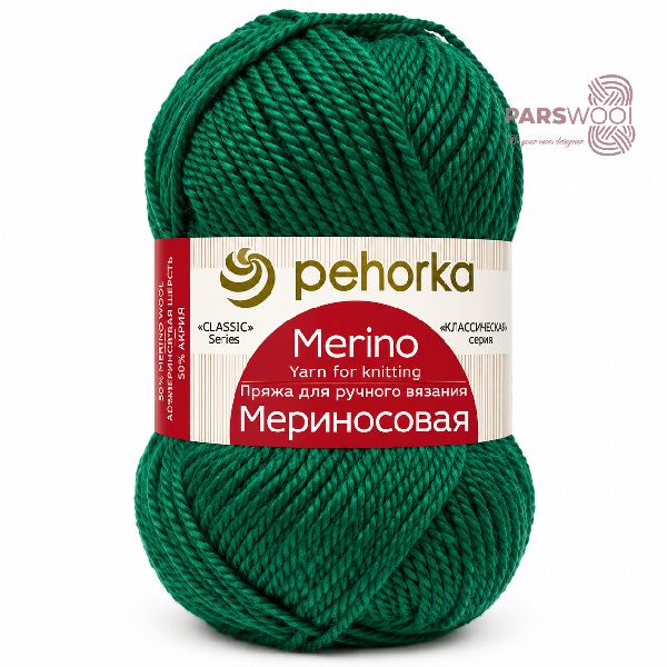 Купить пряжу ПЕХОРСКИЙ ТЕКСТИЛЬ МЕРИНОСОВАЯ цвет 511-Зелёнка производства фабрики ПЕХОРСКИЙ ТЕКСТИЛЬ